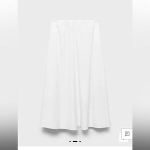 Mango Women’s Skirt Size S White FLARED COTTON SKIRT NWT